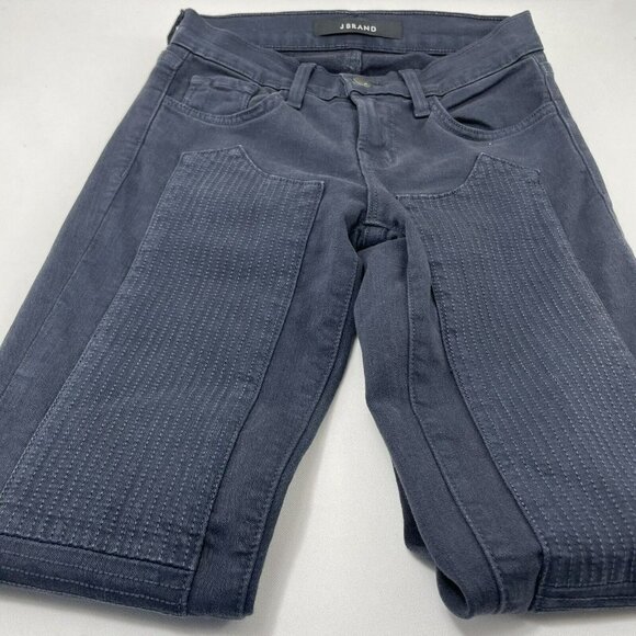 J Brand Skinny Jeans Jegging Women Size 24 Blue Patch Patchwork Quilt Moto Biker - Picture 6 of 11